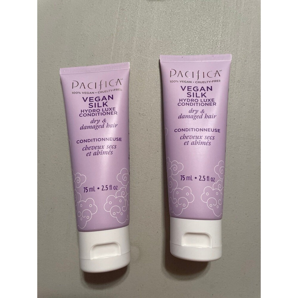 Pacifica Vegan Silk Hydro Luxe Conditioner for Dry Damaged Hair 2.5oz Bundle X2